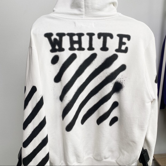 White Spray Paint Hoodie Xs 